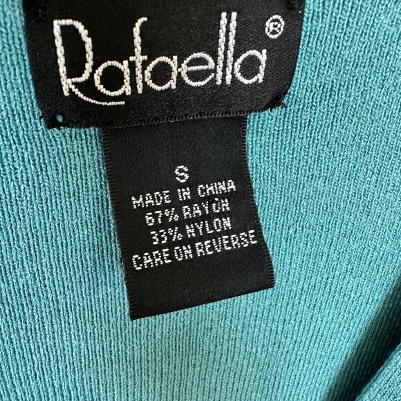 Vintage Rafaela Teal Blue Brown Button Slim Fit Womens Vest Size Small Pockets - Picture 5 of 9